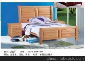 【供应百思莲家具202厂家直销实木床 橡木双人床 儿童床】价格,厂家,图片,床类,南康市百思莲家具-