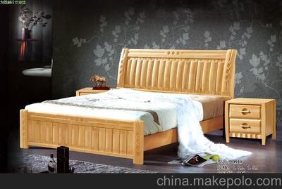 供应 橡木家具 酒店宾馆 双人 实木床 1.8米 批发图片,供应 橡木家具 酒店宾馆 双人 实木床 1.8米 批发图片大全,南康度假村家具厂-1-