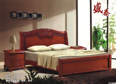 【厂家直销 供应批发盛泰211B#双人单层实木床 实木家具】价格,厂家,图片,床类,南康盛泰家俱厂-