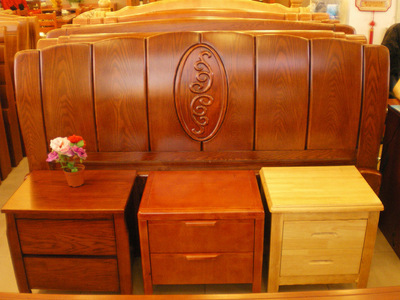【顺德家具 批发水曲柳大床 实木床1.8米 双人床 床具 8061#】价格,厂家,图片,床类,南康一品家缘家具厂-