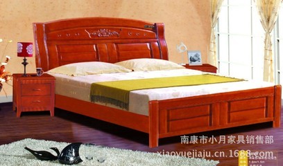 【厂家供应高档实木床 双人实木床批发805# 品质优 特价】价格,厂家,图片,床类,南康市小月家具销售部-