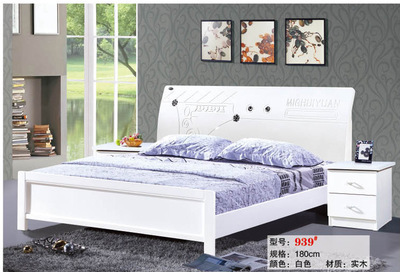 南康实木床新选择 意林家具厂烤漆双人床，床头可单卖的灵活方案